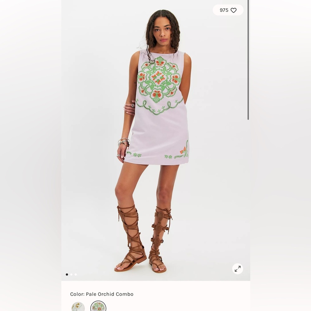 Embroidered Pale Orchid Dress